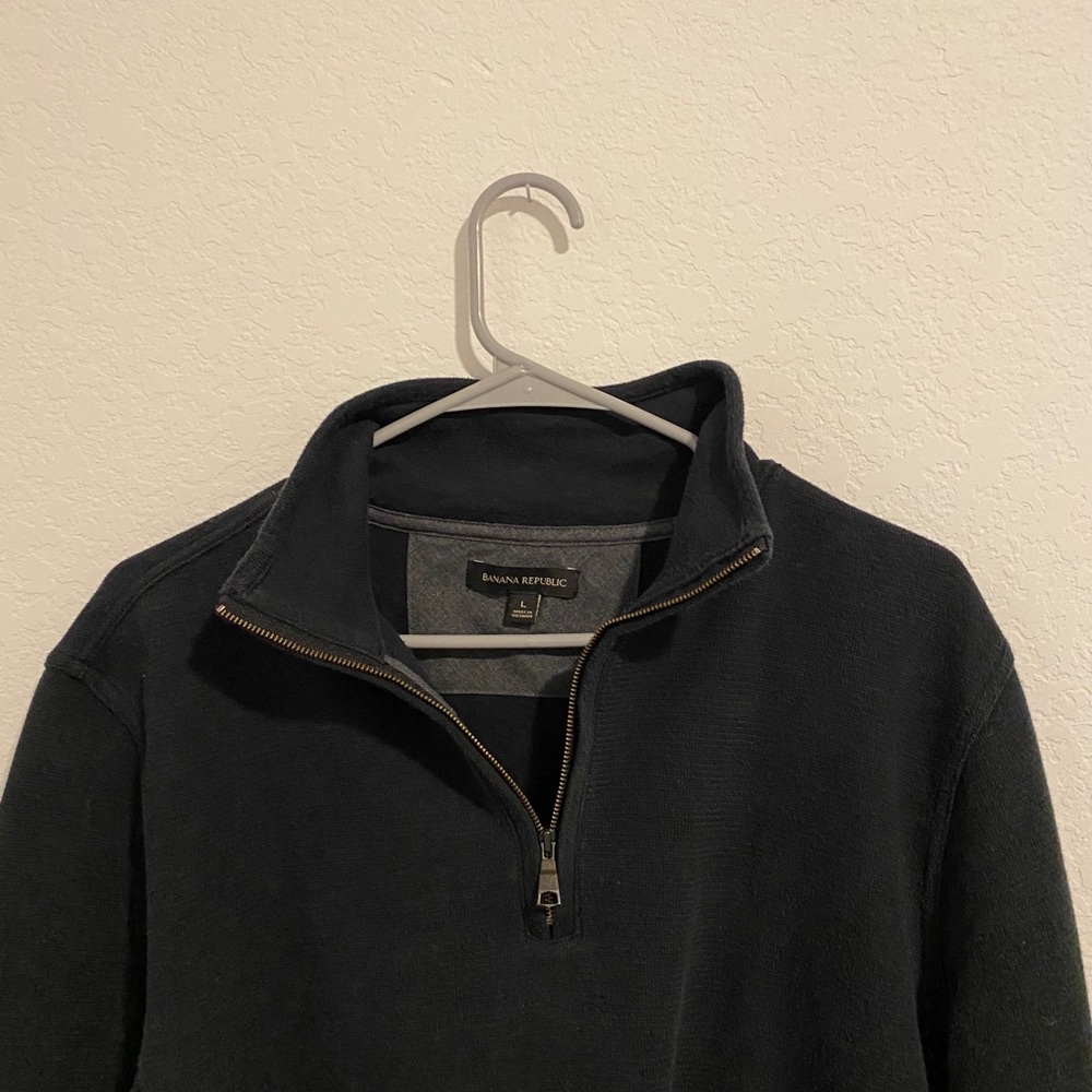 Banana Republic Blue Quarter Zip Sweater